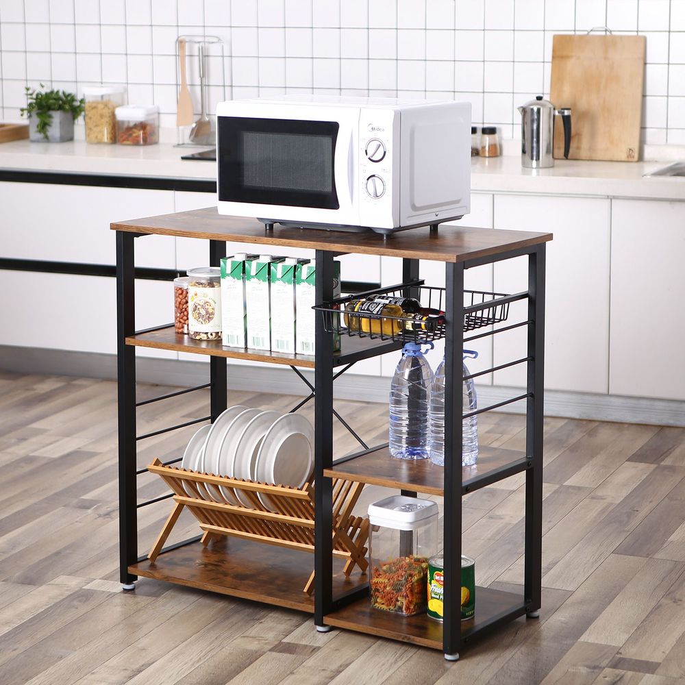 Vasagle meuble de cuisine, étagère de rangement, support à micro