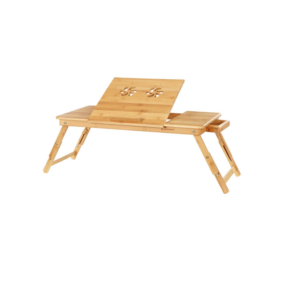 SONGMICS Table de lit avec Pieds en Bambou réglables, Support pour  Ordinateur Portable, Plateau Snack Petit-déjeuner, Marron Rustique  LLD106B01 : : Cuisine et Maison