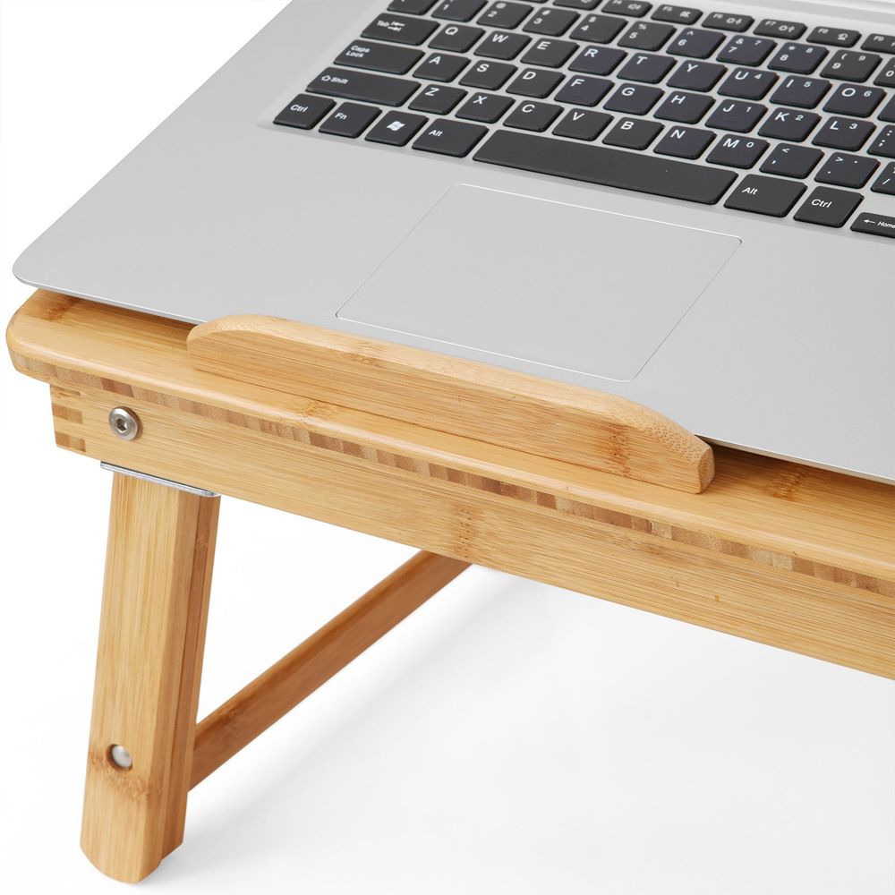 Table basse pliable en bois, livre, Portable, ordinateur latéral