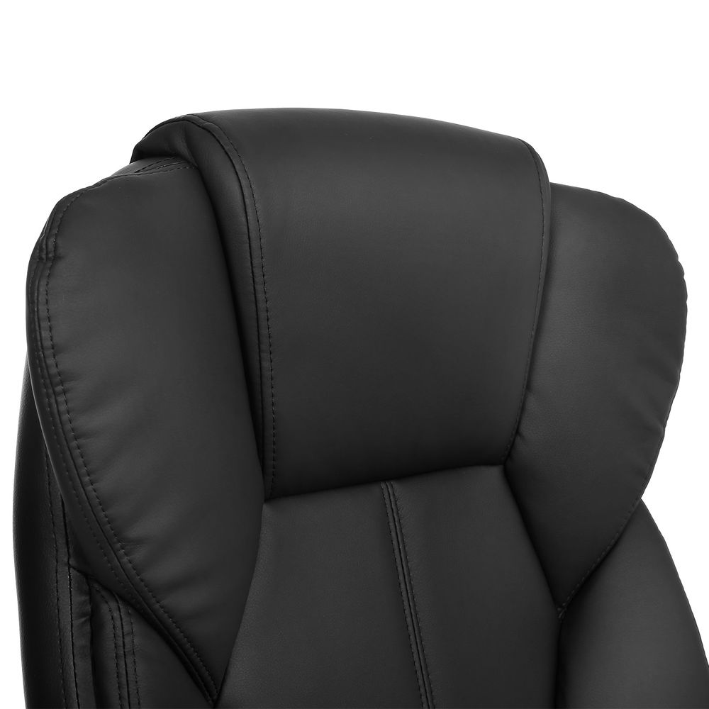 SONGMICS Fauteuil de bureau, Large assise rembourrée, avec Appui-tête,  Hauteur réglable, Ergonomique, Noir OBG57B