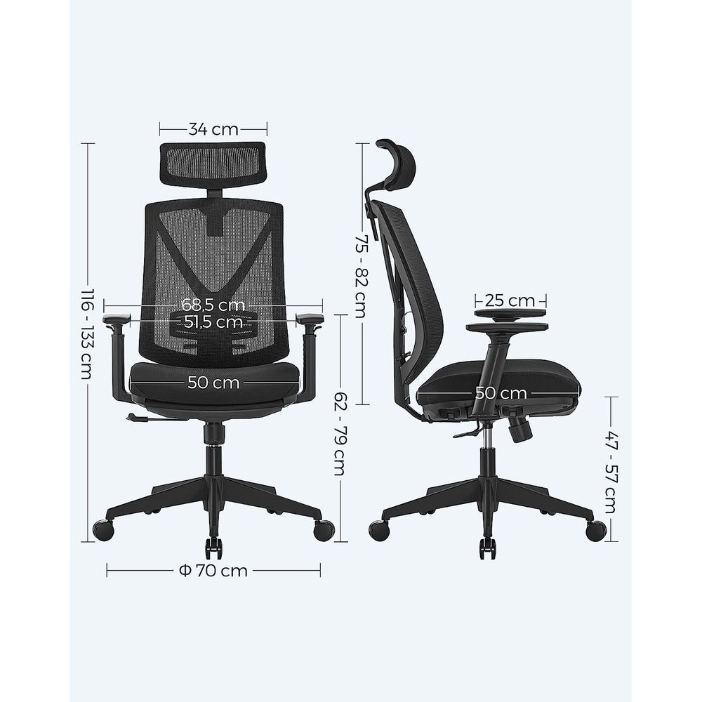 Chaise de travail ergonomique haute avec repose-pieds circulaire Haut Hiss