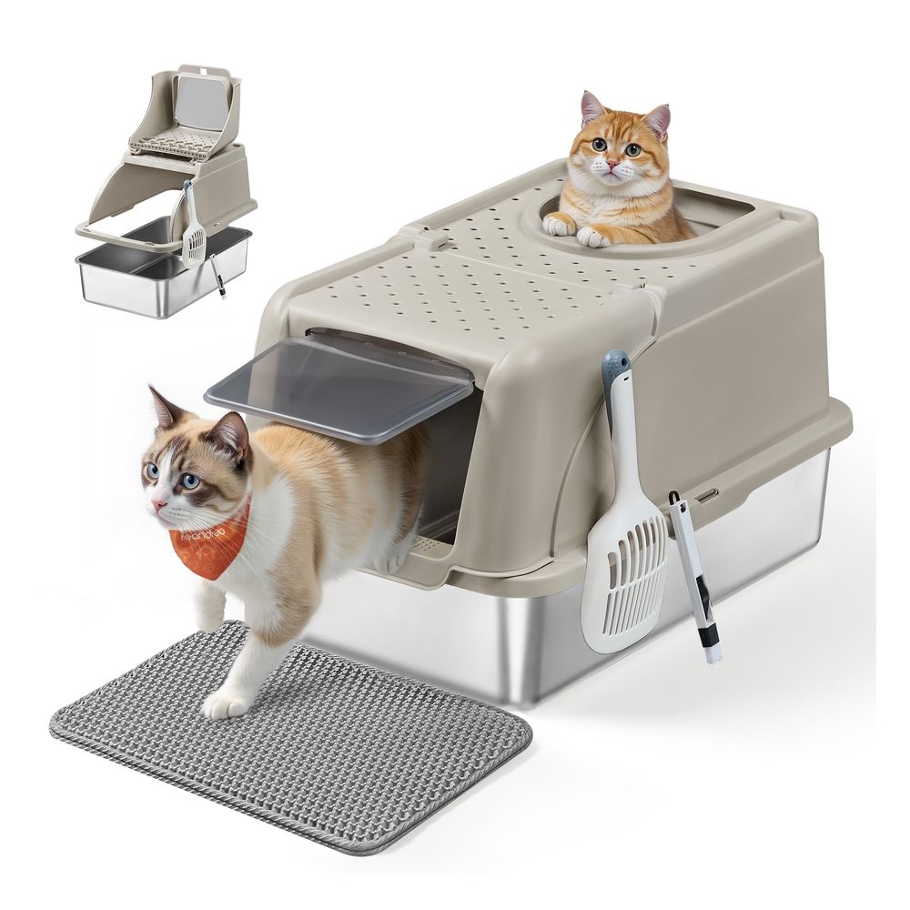 Bac à Litière Pour Chat Avec Filtre Anti-dérapant - Double Couche Pour Récupérer Les Granules - Facile à Nettoyer - Pour Chatons Et Chats âgés