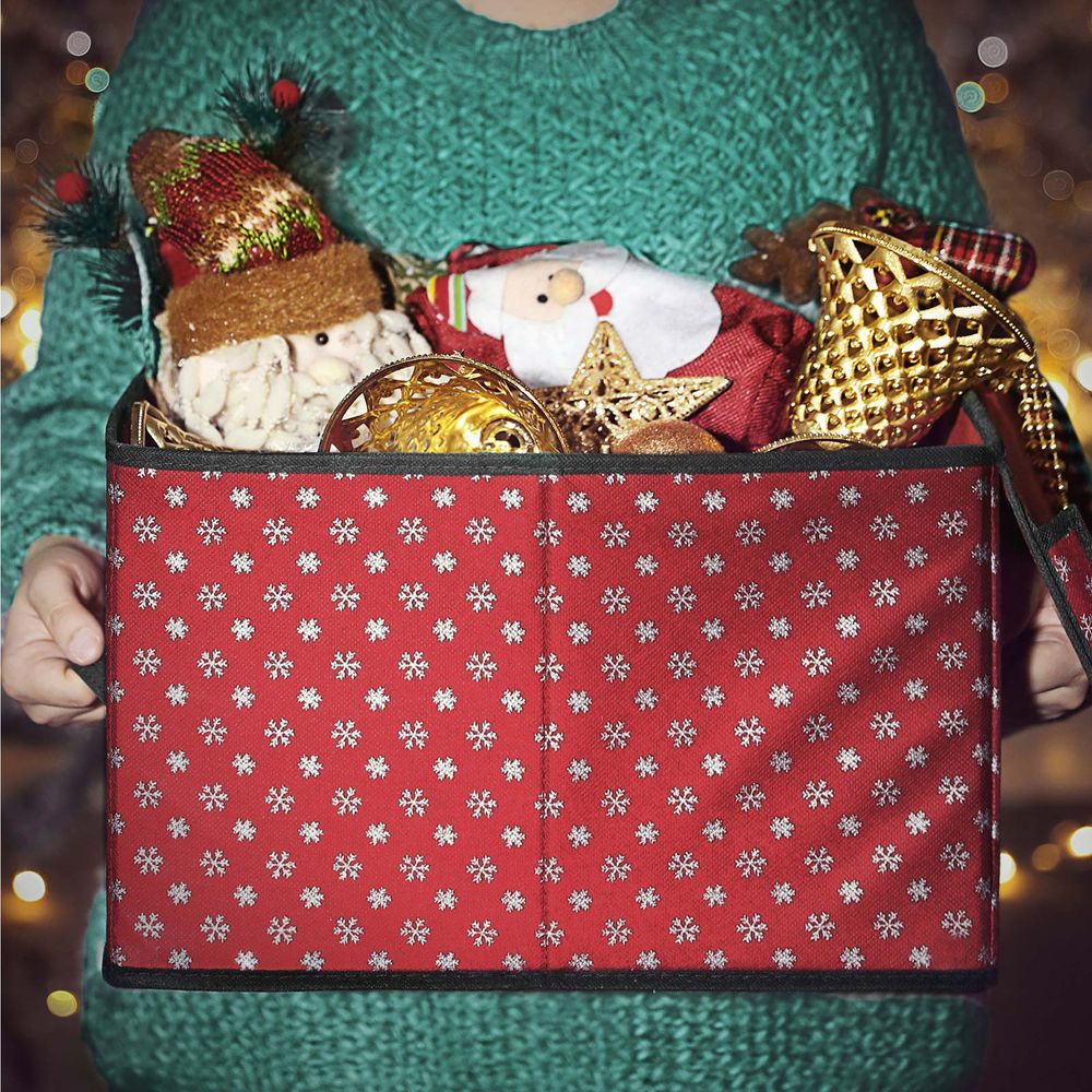 SONGMICS Boîtes de Rangement pour Noël, Coffre pour Boules de Noël et  Décorations, 128 Compartiments, Séparateurs Modulables, 67 x 34 x 34 cm,  Semi-Transparent et Rouge RFB029T01 : : Cuisine et Maison