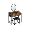 Coiffeuse miroir oval rustique