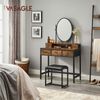 Coiffeuse miroir oval rustique