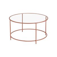 Table basse verre rose gold