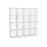 Meuble grille 16 casiers blanc
