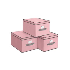 3 Boîtes de rangement rose