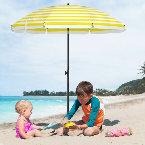 Parasol de plage jaune réglable en continu couleur parasol 