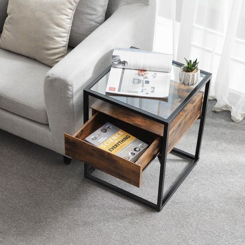 vasagle glass coffee table