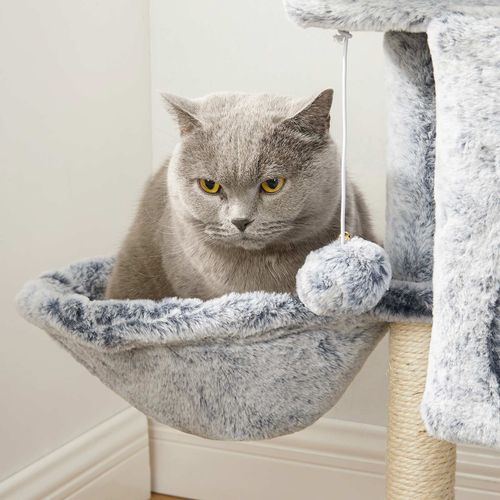 Feandrea Petit Arbre A Chat Tour De Jeux 66 Cm Gris Clair Pct1w02