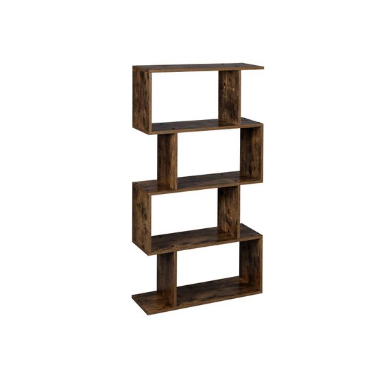 Vasagle Bibliotheque A 4 Niveaux Etagere De Rangement Meuble Separateur De Piece Pour Salon Bureau Chambre Style Industriel Marron Rustique Lbc41bx