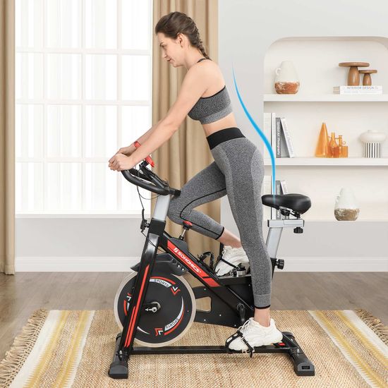 Vélo D'appartement Pliable SPORTNOW - Résistance Magnétique 8 Niveaux - écran LCD - Silencieux - Max 110kg