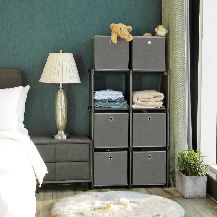 Meuble modulable 6 cubes noir | SONGMICS