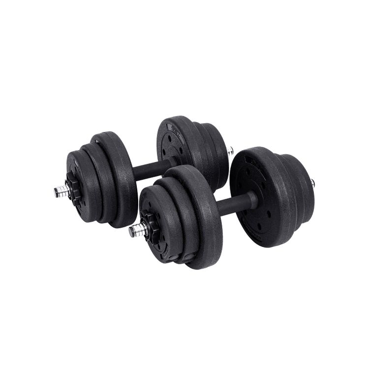4 Disques D'haltères Fonte 10 Kg Chacun, Alésage 29mm – Vivo Argent, Neufs