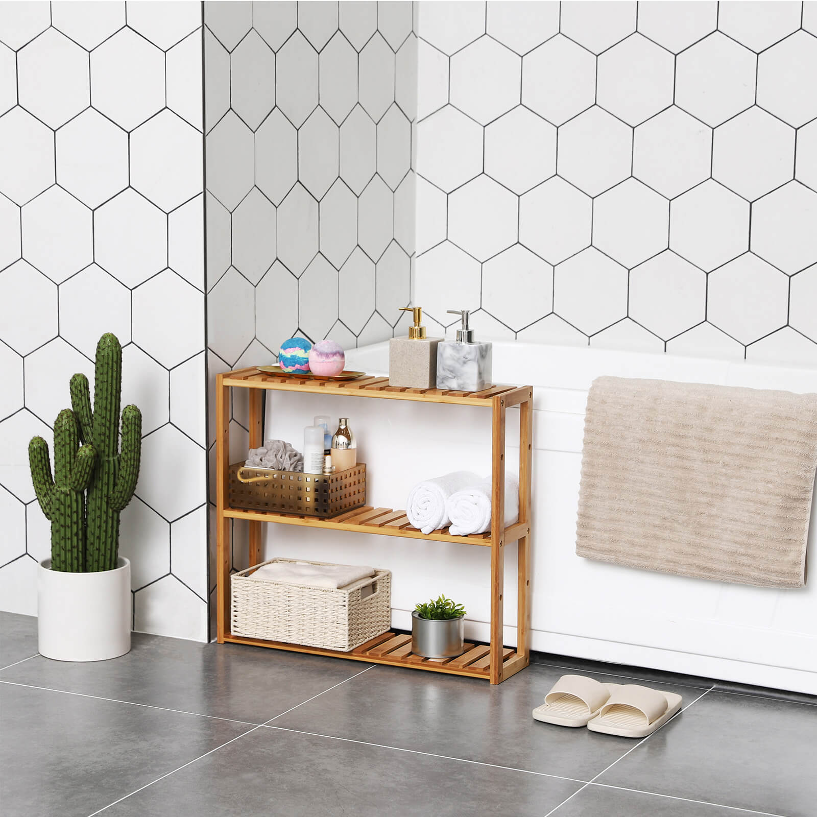 Étagère rangement bambou Bathroom Shelf SONGMICS