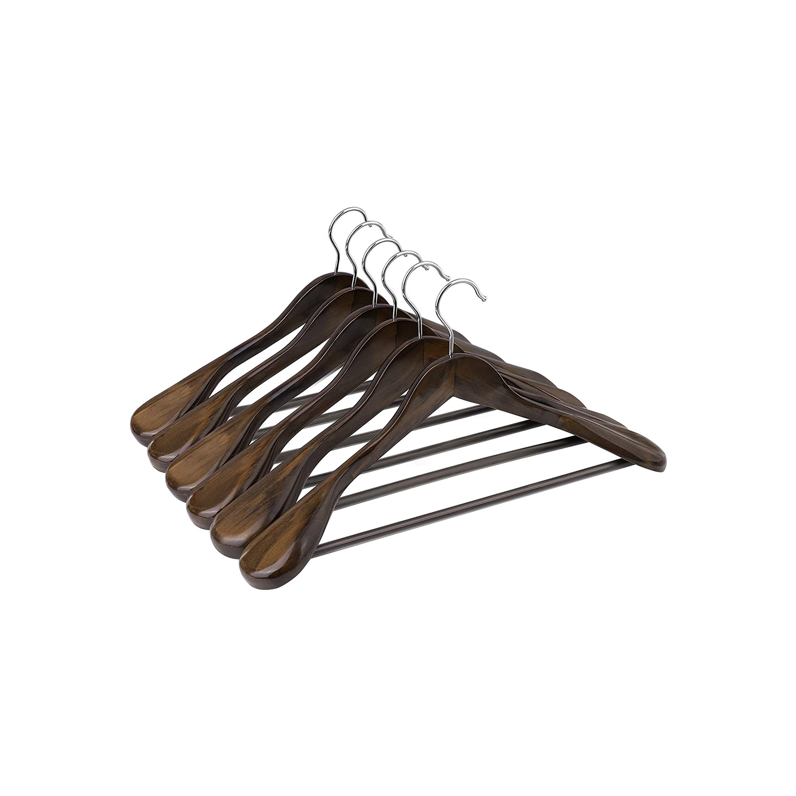 DEDU Lot De 15 Cintres D'épaule Extra Larges En Plastique Pour Homme, 45 Cm De Large, Sans Bosse, Antidérapants Pour Pulls épais, Cintres Avec Barre Pour Pantalon, Crochet En Métal Pivotant à