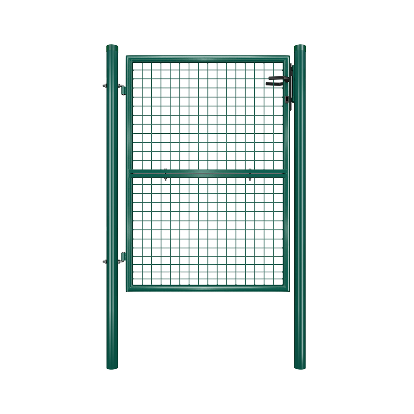 Portillon De Jardin IDMarket 105x125cm - Acier Vert Avec Serrure - Pour Clôture Résidentielle