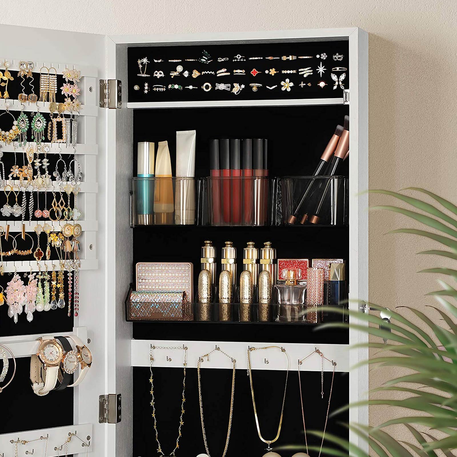 Armoire à bijoux murale blanc SONGMICS