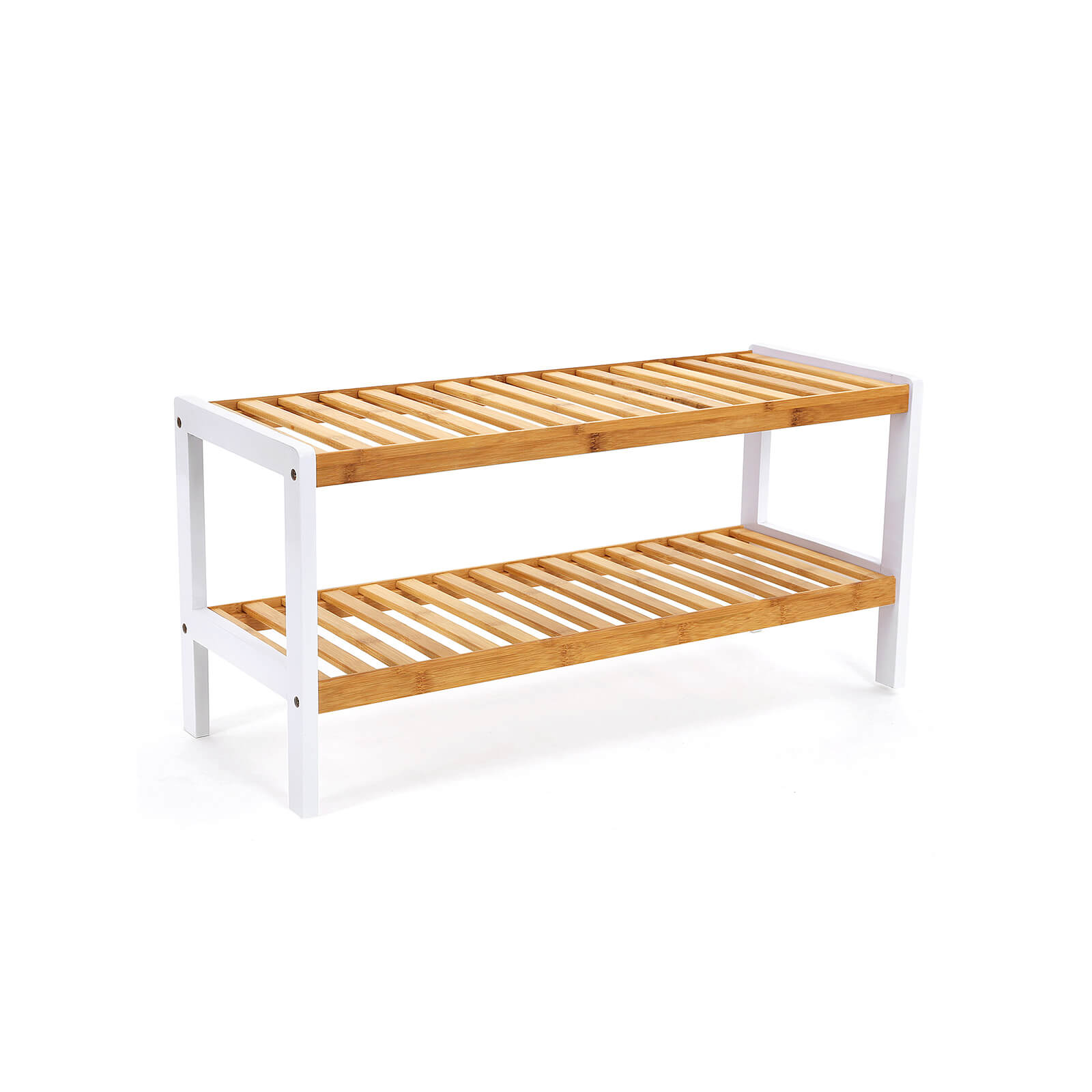 Étagère 2 Niveaux Bambou 70x33,5cm - Style Modulable Lab'n | Meuble Bas Range-Tout | Design Naturel