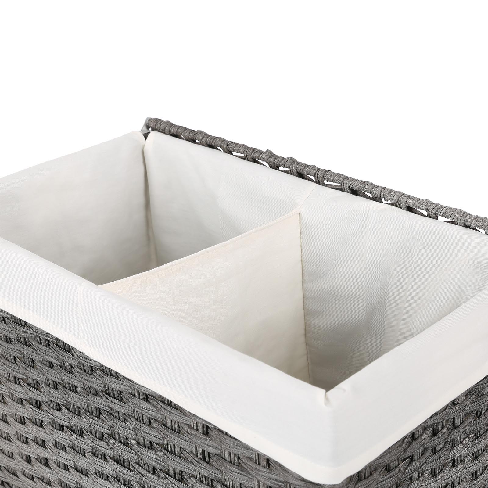 Panier à Linge SONGMICS 90L - 2 Compartiments - Pliable - Bleu Foncé - Pour Buanderie Ou Chambre