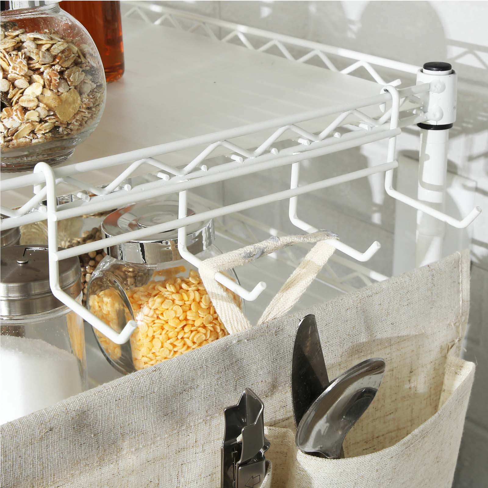 SONGMICS Étagère à MicroOndes, Étagère à Épice, 2 Niveaux, Rangement