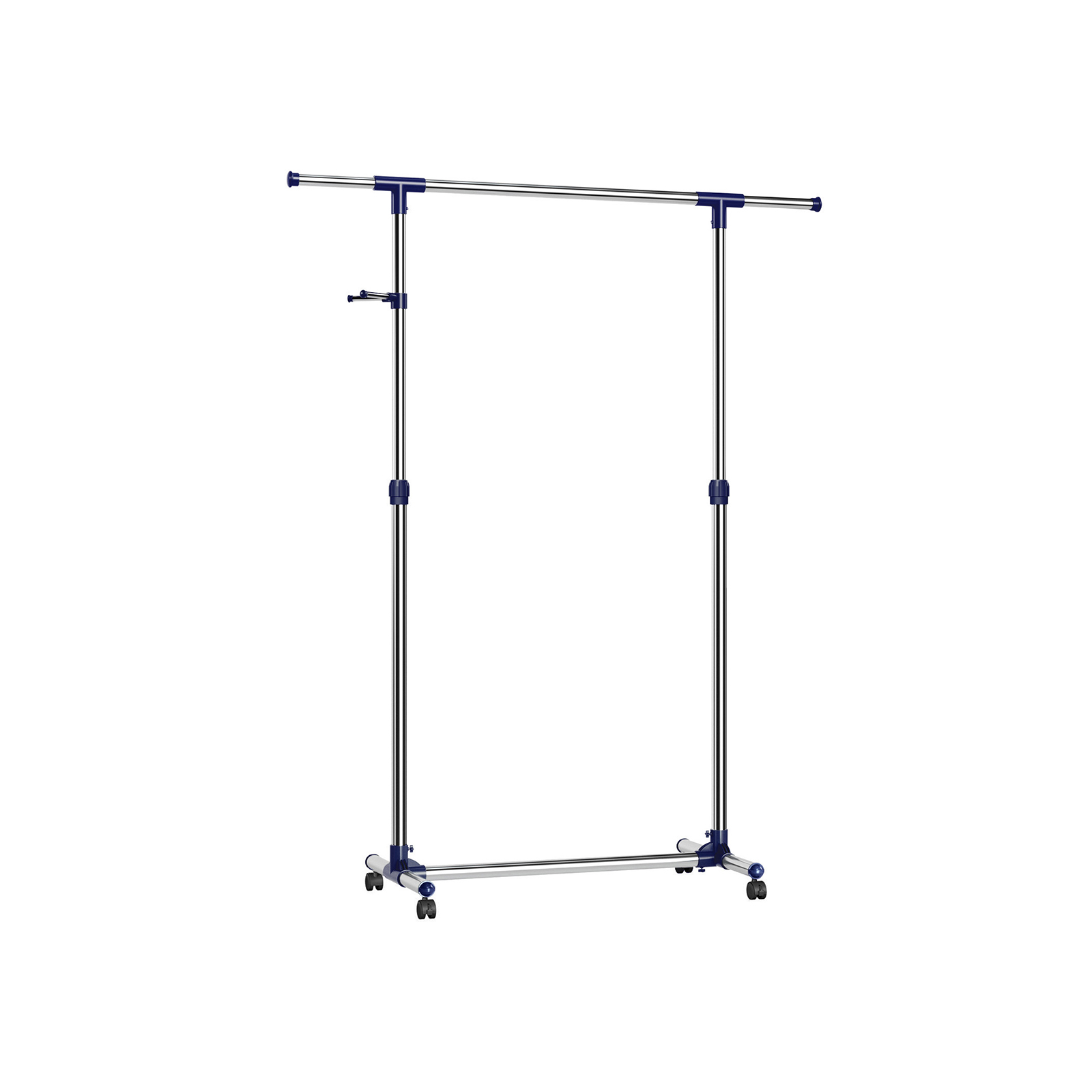 Portant Vêtements Double Home Vida - Réglable 95-170cm - Argenté - Avec Roulettes Et Étagère