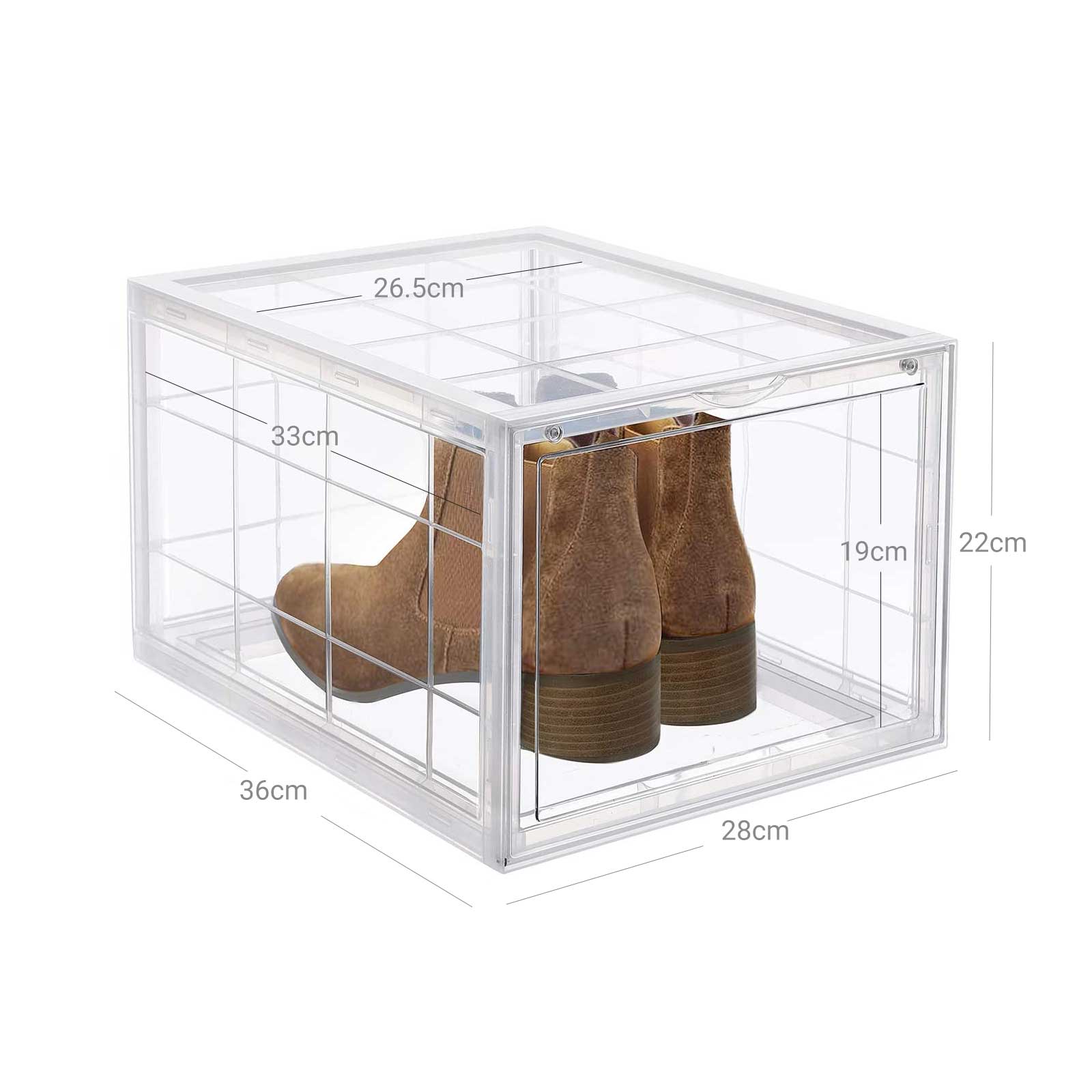 SONGMICS Boîte à Chaussures Organisateur à Chaussures empilable Rangement de Chaussures en