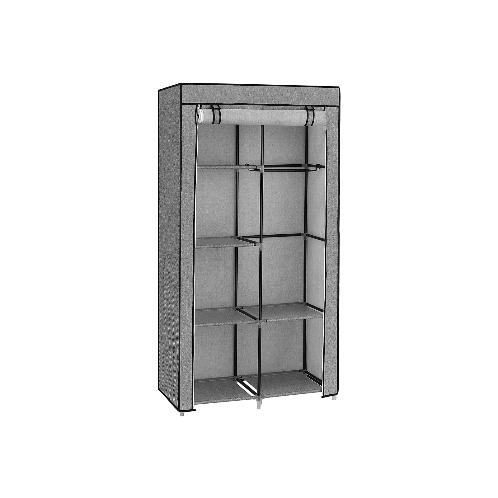 Armoire en tissu nontissé gris pratique SONGMICS